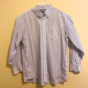 Tommy Hilfiger Men Button Down Shirt XL White Blue